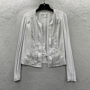 CACHE Blouse Womens Size 8 Cardigan Top Long Sleeve Gray*